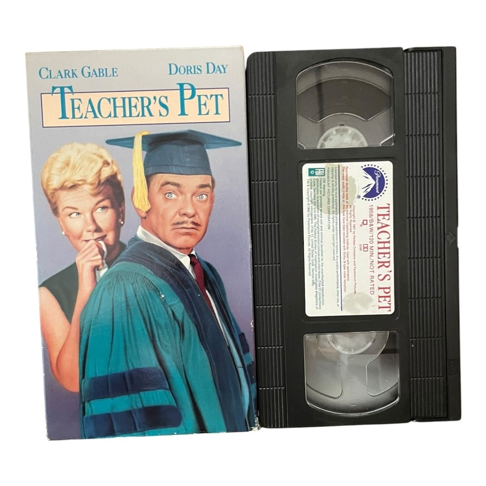 Teacher's Pet VHS Tape - Clark Gable, Doris Day (1958) Romantic Comedy Film